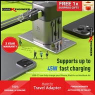 ADAM Element OMNIA T45 45W Universal Travel Adapter with Storage Po