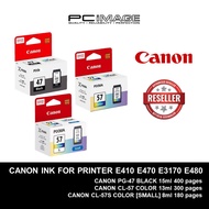 CANON ORIGINAL INK PG-47 Black , CL-57 COLOR , CL-57s COLOR FOR PRINTER E410 E470 E3170 E480