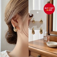 【VMI mode】UP9.ACC Korean cute wide base gold teardrop earrings round women's KT540  【VMI模式】UP9.ACC S