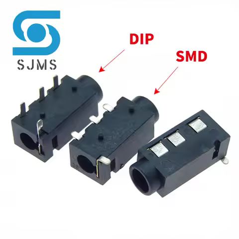 10Pcs PJ320A/D 4Pole TRRS 3.5 MM Audio Jack Connector Through Holes PCB Horizontal 4 Contact 4 Condu