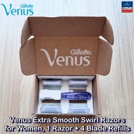 Gillette® Venus Extra Smooth Swirl Razors for Women 1 Razor + 4 Blade Refills ยิลเลตต์ วีนัส ชุดมีดโ