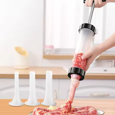 1pc Household Manual Sausage Machine Sausage Stuffer Manaul Meat Syringe For Sausage Collagen Casing