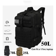 50L/70L Capacity Men Military Large Backpack Waterproof Bag Outdoor Hiking Camping Backpack 3D Army 