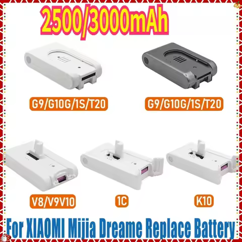 For Xiaomi Mijia Dreame Replacement Battery 3000mAh Vacuum Cleaner PartsFull Series G9 G10 1S T20 V8