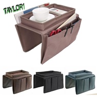 TAYLOR1 Sofa Handrail Tray, Space Saver Foldable 4 Pockets Storage Bag, Convenient Oxford Cloth Large Capacity Durable Couch Table Top Holder Drinker