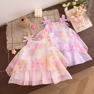 Summer New Baby Girl Dress Bow Suspender Children'S Clothing (9 Months -4 Years Old)