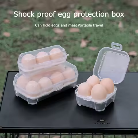 Portable Eggs Box Case Kitchen Container Organizer for Outdoor Camping Picnic Transparent 3/4/8 Grid