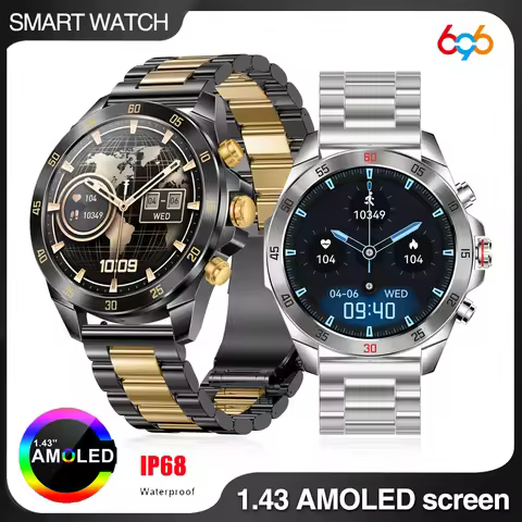 1.43' AMOLED Screen Women Blue Tooth Call Smart Watch Business Health Test Smartwatch Men Waterproof