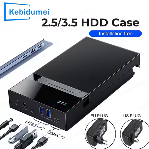 2.5/3.5 SATA HDD Enclosure USB3.0 HUB External Hard Drive Reader support 20TB TYPE C TO SATA Adapter