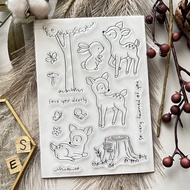 S E 0558-5 Animal Seal 3 Tree Root Deer Bunny Trunk Transparent Crystal