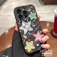 Luxury Checkered Stars Phone Case For OPPO A60 A59 A58 A57 A57S A57E A56 A55 A54 A53S 5G 4G Cute Col