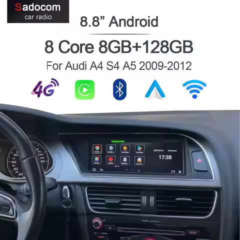 CarPlay Android 14 System Car Screen Multimedia Player For Audi A4 A4L S4 A5 2009-2016 GPS Navigatio