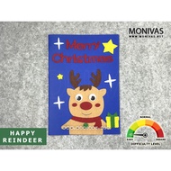 Happy Reindeer Christmas Card Making DIY Handmade Season's Greeting Gift