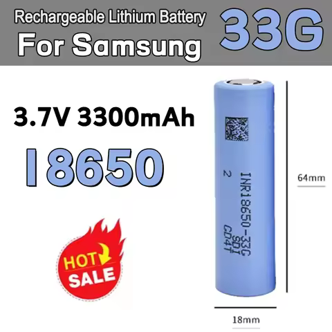 3300mah 3.7V 18650 Battery For Samsung 33g INR18650-33G 30A Lithium ion Battery Replacement External