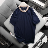 Big size plain T-shirt with stylized collar, cool cotton fabric - MH Store