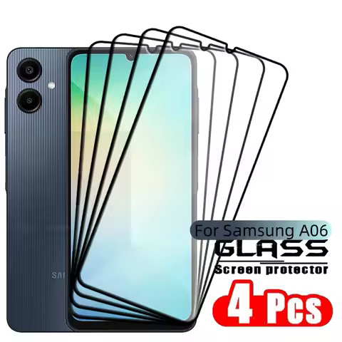 4PCS For Samsung A06 Glass Samsung Galaxy A06 Tempered Glass Protective Full Cover Glue HD 9H Screen