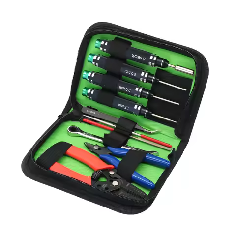 RC Tools Set 10 in 1 RC Tools Kits Box Set Screwdriver Pliers Hex Sleeve Hand Repair Tools for RC Ca