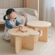 LdgBaran Solid Wood Table Children's Small Table Kindergarten Handmade Table Small round Table Study Table Korean Style