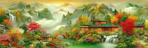 9CT 11CT 14CT Mountains Pre-Printed Cross Stitch DIY Embroidery Set Handicraft Floss Needle Crafts L