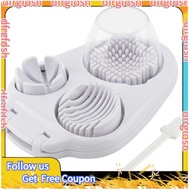 【D&F】Kitchen Chopper Tool, Stainless Steel Egg Cutter 3 Slicing Modes for Hard Boiled Eggs, Egg Slic