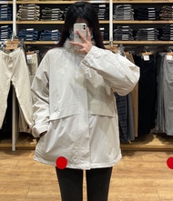 2024 cặp đôi Uniqlo nhập khẩu! Umiqio/U Áo khoác cổ chống gió cho nam và nữ áo khoác vội vàng thường