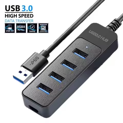 USB 3.0 HUB 4 Port Multi USB 3.0 Splitter Hub With USB Charging Port Power Adapter Type C Expander D