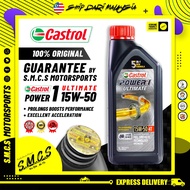 CASTROL 15W50 POWER 1 ULTIMATE [100％ ORIGINAL] FULLY SYNTHETIC OIL SUPER BIKE MINYAK HITAM CASTROL 4