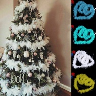 2M Christmas Tree White Feather Boa Strip Xmas Ribbon Party Garland Decor Grament Accessaries Weddin