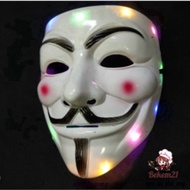 [GLOWING] Hacker mask Anonymous mask Halloween costume White Black hacker
