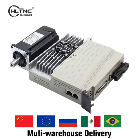 HLTNC 60 80 AST 400W 600W 750W 1KW 220V Ac Servo Motor Kit With Magnetic 17bit Absolute Encoder +T3D