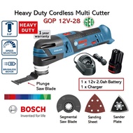 Bosch 12V Heavy Duty Multi Cutter With Accessories And Battery GOP 12V-28