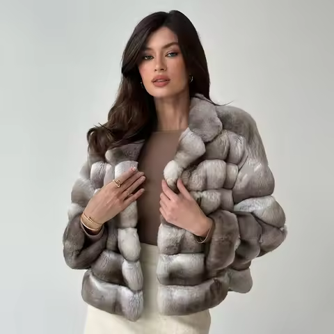 Winter Fur Jackets Women Natural Rabbit Fur Short Coat Hot Selling New Real Fur Clothes For Women