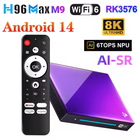 H96 MAX M9 AI-SR TV Box Android14 Rockchip RK3576 Quad Cortex A72 + Super Resolution 8K Video Decodi