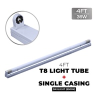 (Full SET) T8 LED Light Tube Set 50W 36W 26W 10W Daylight (Tube+Casing) Siling Mentol Kalimantang Di