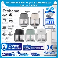 ECOHOME EAF777 Air Fryer & Dehydrator 8-in-1 4.5L Capacity with Panoramic Glass 360 View 600W Dehydr