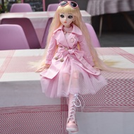 23.6'' BJD SD Doll 18 Ball Joints Dolls with Pink Dress and Jacket Princess Vinyl Reborn Baby Doll Girl Gift