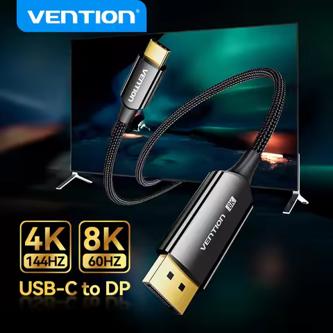 Vention Type C to 8K Displayport 1.4 32.4Gbps for iPhone15 Macbook Pro iPad Compatible Thunderbolt 4