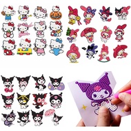 Sanrio ภาพวาดติดเพชรแบบ DIY สติกเกอร์ Hello Kitty การ์ตูนคาวาอิเมโลดี้คุโรมิสติกเกอร์เพชรเด็กผู้หญิง