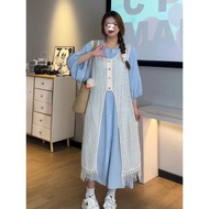 Large Size Dress 100kg Can Wear Loose Cover Flesh Summer Dress One-Piece Dress Long Dress Dress One-