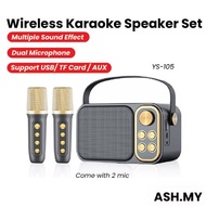 Suyosd YS105 Bluetooth Speaker with Microphone Karaoke Set Wireless Dual Microphone KTV Portable Bluetooth Mic Speaker