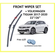 VOLKSWAGEN TIGUAN MK2 2017-2020 JAPAN TECHNOLOGY WIPER BLADE SET 22'' / 26'' FREE WINDSHIELD CLEANIN