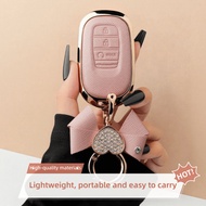 Female Car Key Case Cover For Honda CRV HRV City 2025 Remote Car Key Metal Protection Cover Casing A