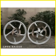 ♞G Ren mags Raider 150 Fi / carb 5spokes 1.2 / 1.4 set white / Gold color