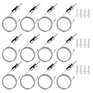 12 Sets Hexagon Garage Suspension Cables Kit Steel Hanging Chains Honeycomb Light Connector Pendant 