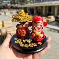 Mini God Of Wealth Hugging Gold Vase Fortune