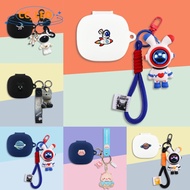 For Anker Soundcore Sport X20 Case Cartoon Shark Creative Astronaut Keychain Pendant Silicone Soft C