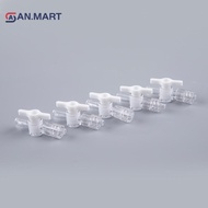 AN.MART 5Pcs/set 2 Ways Stopcock With Luer Lock Connection PC Ozone Resistant Material MY