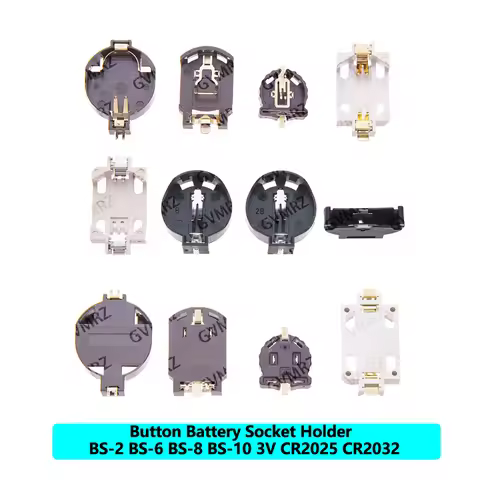 5PCS BS-2 BS-6 BS-8 BS-10 3V CR2025 CR2032 Button Battery Socket Holder 2025 2032 Battery Organizer 
