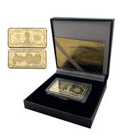 Gold Plated Dollars USD 100 50 20 10 5 2 1 Dollar Bullion 24K Gold Bar Metal Coin Golden Bars Gold B