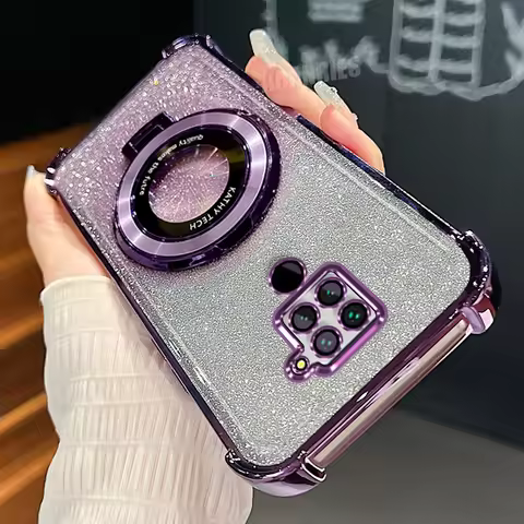 Note9 Luxury Glitter Plating Holder Case On For Xiaomi Redmi Note 9 Pro 9s 9pro Shockproof Silicone 